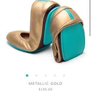 Tieks by Gavrieli women’s ballet flat size 9 metals gold